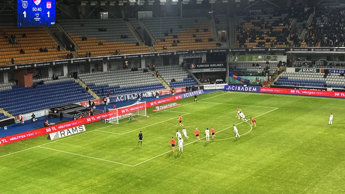 Başakşehir striker Krzysztof Piatek watches his kick find the back of the net to take the lead over Sivasspor