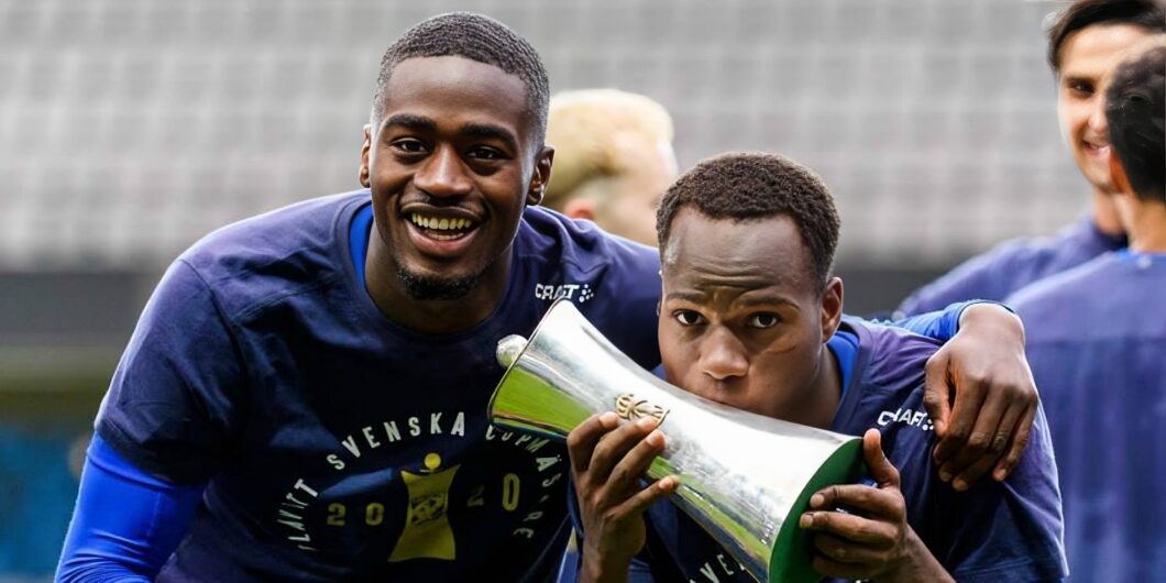 Alhassan Yusuf (right) proud cup winner in Sweden