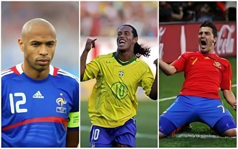 Thierry Henry, Ronaldinho, and David Villa