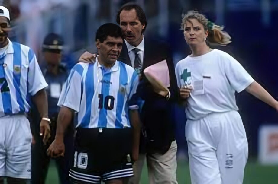 Maradona tested positive for doping in the middle of the 1994 World Cup