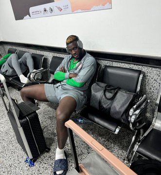 Victor Boniface looks on as the inhumane treatment of the Super Eagles players rages on. 