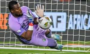 Stanley Nwabali saves penalty against South Africa