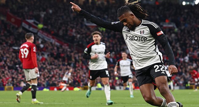 Iwobi celebrates match winner vs Manchester United last season