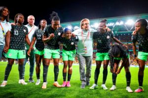 Randy Waldrum Celebrates Super Falcons win against Austrailia at the 2023 FIFA WOMEN'S WORLD CUP